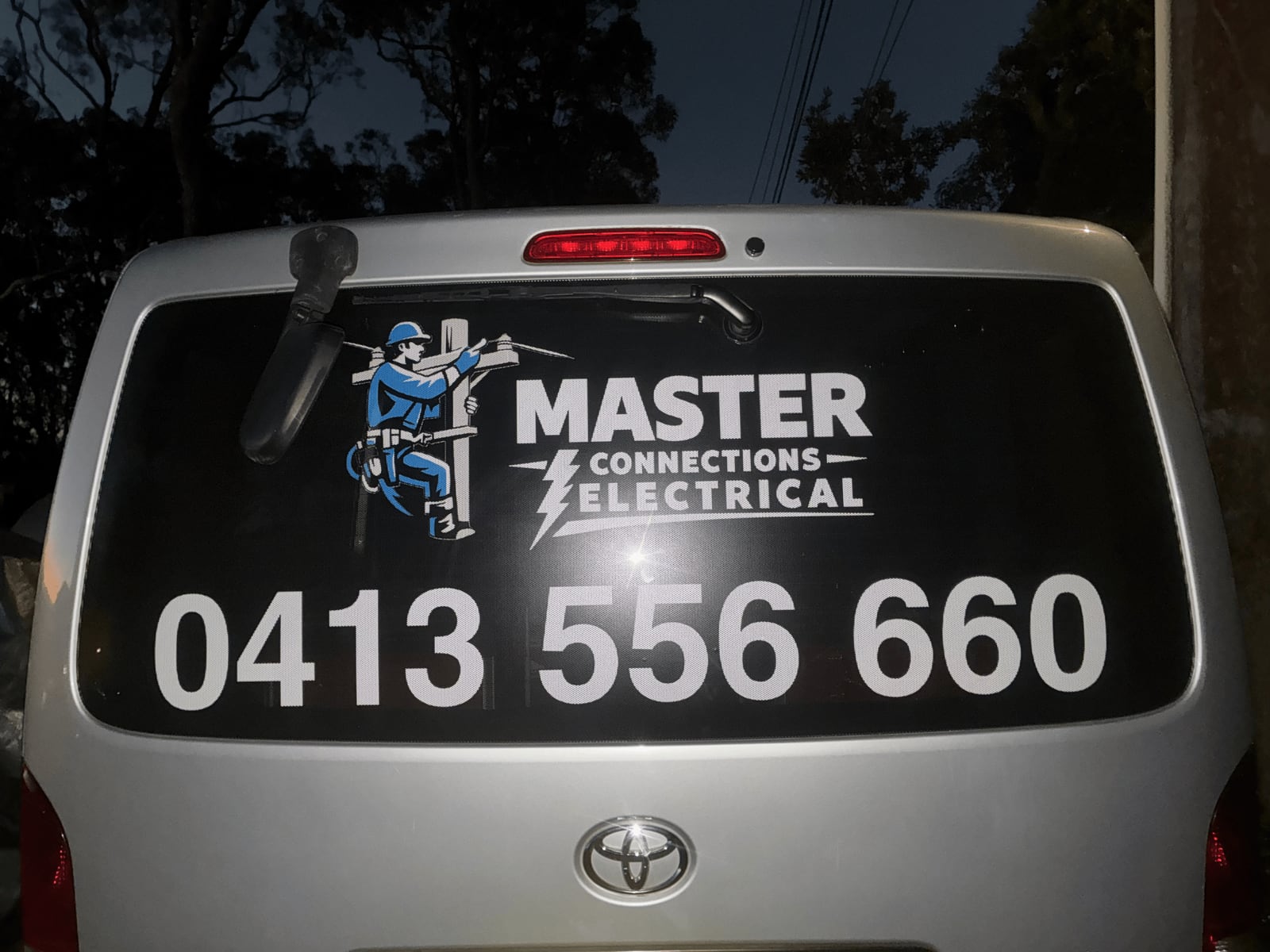 Master Connections Electrical van signed for emergency callouts